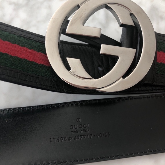 Gucci Belt with Silver G Buckle, 34 inches - Picture 2 of 6